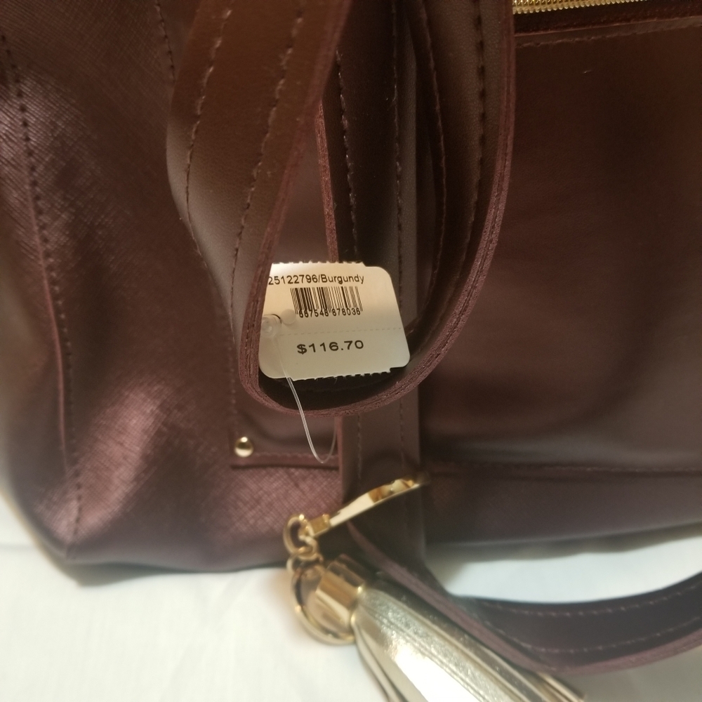 Burgundy handbag